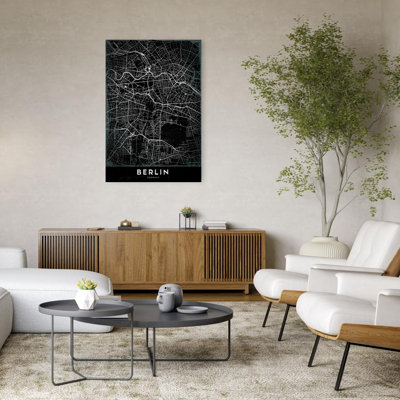 «Elegant Berlin Map Retro Vintage Abstract City Wall Art Print»