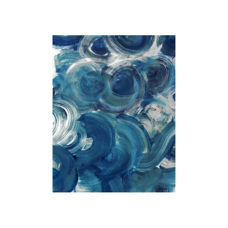 «Where Bluebirds Fly» par D'Alessandro Léon - peinture sur toile, Argent doré, H 31 po x l 24 po x P 1,5 po
