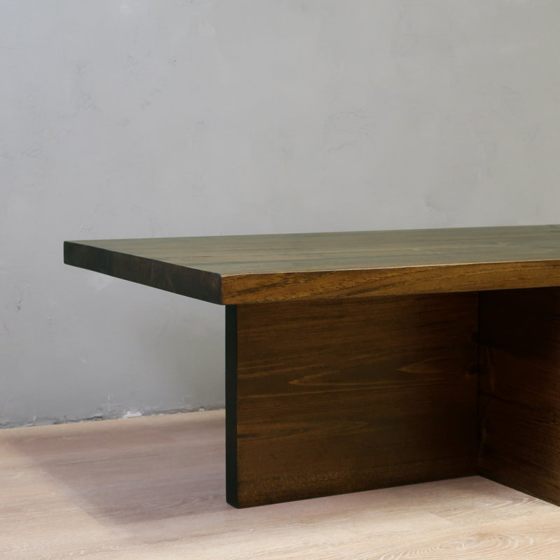Jacobean Solid Pine Wood Coffee Table with Cross Base