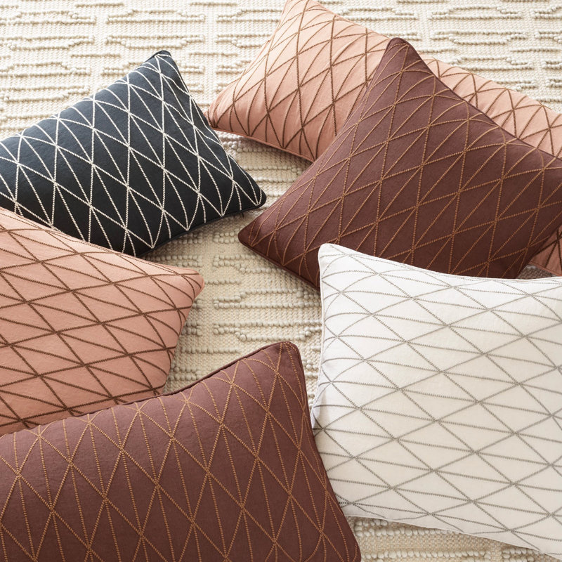 Adger Linen Rectangular Pillow Cover, Nude