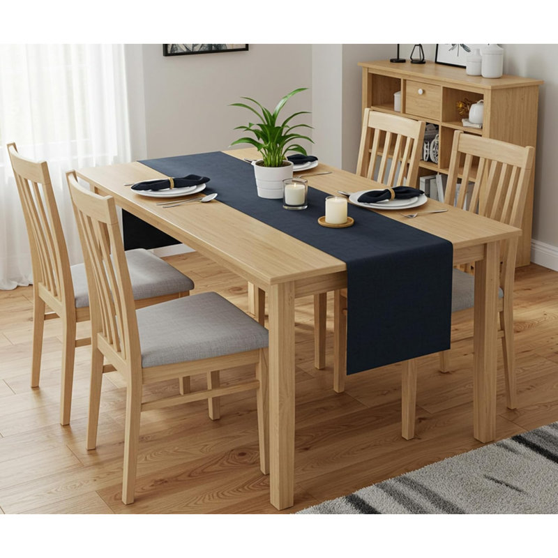 Table Runner - Black Table Runners for Dining Table 33cm x 240cm - 100% Cotton, Durable, and Wrinkle-Resistant Stitching, Ideal for Christmas Party Decoration