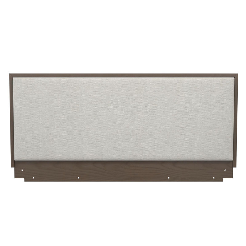  Tête de lit tapissier en bois avec panneau en toile, minimaliste moderne, noyer, Brun