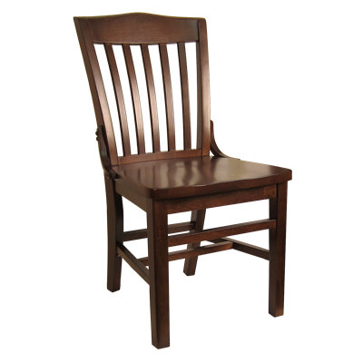 Slat Back Wood Chair Schoolhouse Series Mahogany by H&D Restaurant Supply, Inc.