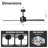 52" Modern Black Propeller Ceiling Fan without Light, 6 Speeds Reversible DC Motor, Timer