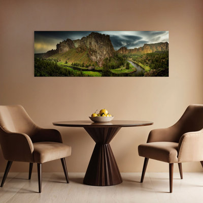 Canyon River Storm Dramatic Abstract Contemporary Forest Landscape Wall Art