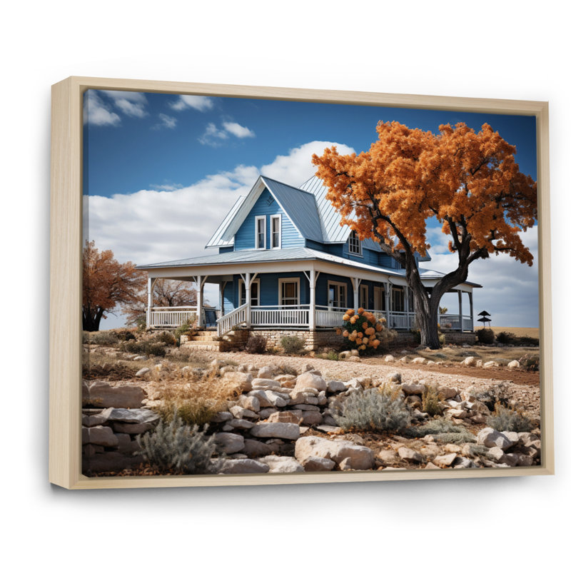Farmhouse Quaint Homestead - reproduction sur toile, H 16 po x l 32 po x P 1 po, Cadre naturel flottant