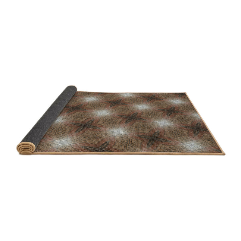Tapis de zone brun à motif, Carré 4 pi