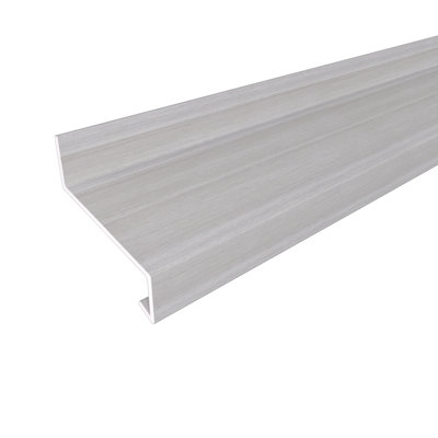 Bordure de solin en aluminium composite blanc fumé islandais Allusions 3,19 po x 3,19 po x 8 pi