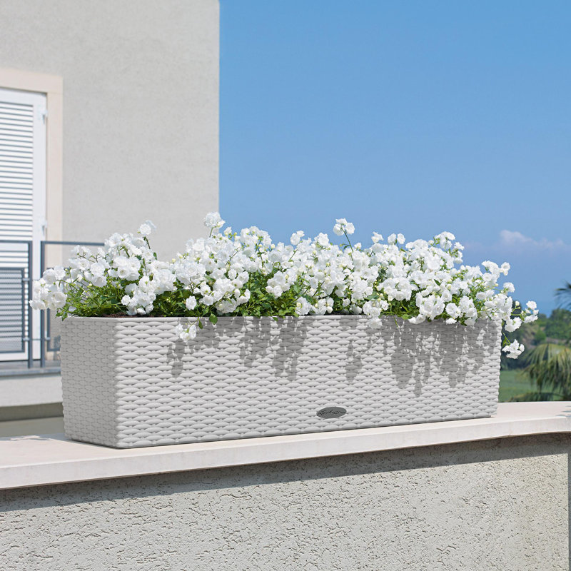 Balconera Window Box Planter, 19 cm H x 79 cm W x 19 cm D, Light Grey