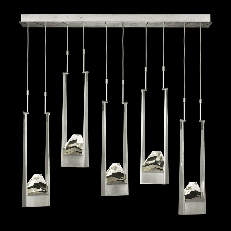 Luminaire suspendu linéaire 50 po Strata, Feuille d'argent