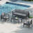 Tempie 7 - Person Patio Conversation Set with Cushions-186984585