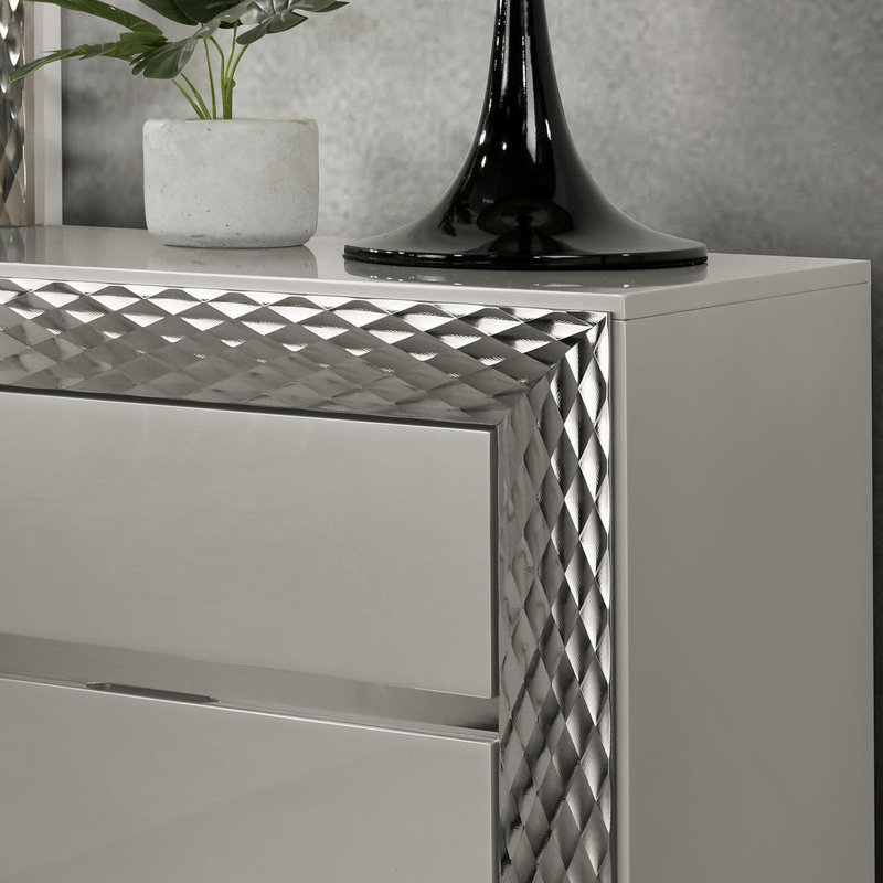 Table de chevet 1 pièce Glam Style avec tiroir supérieur doublé de feutre