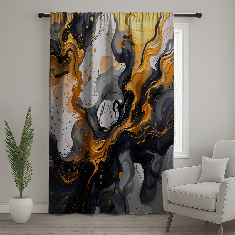 Rideaux abstraits, voilages et voilages abstraits - 1 panneau, Transparent, 50" x 80" - 1 Panel