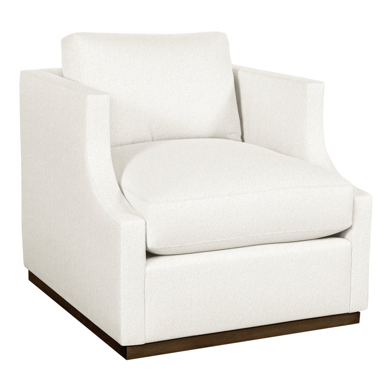 Thom Filicia Home 32" Wide Armchair, Havana, Kennelly Snow Polyester Blend