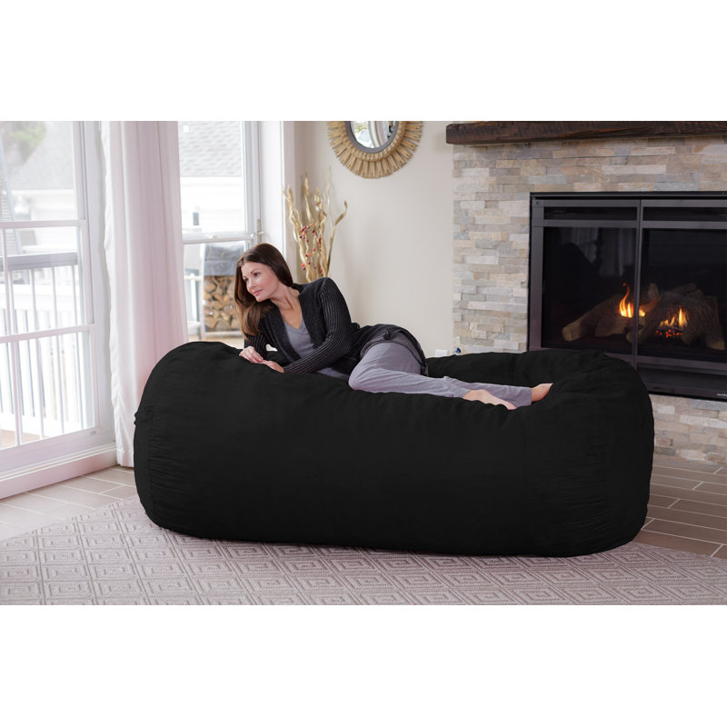 Bean Bag Chair Lounger - Giant 7 Foot Classic Shredded Memory Foam Filled Furniture Bean Bag Chair Lounger with Removable and Machine Washable Cover - Big Bean Bag Sofa Lounger with Soft Micro Fiber Cover - Seven Foot Bean Bag Lounger, Multiple Colors