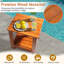 Table d'appoint pour patio en bois de teck double couche