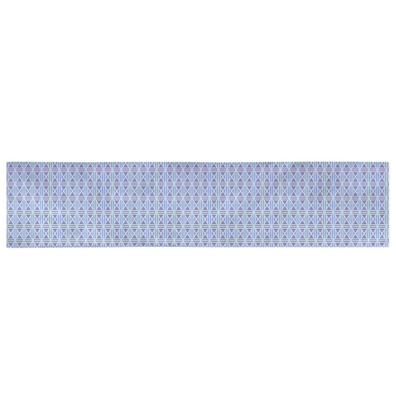 Chemin de table losanges doublés Avicia, 91,5 po x 17,5 po, Poly, Bleu / mauve pale