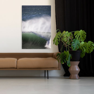 Art contemporain, paysage côtier abstrait serein dramatique