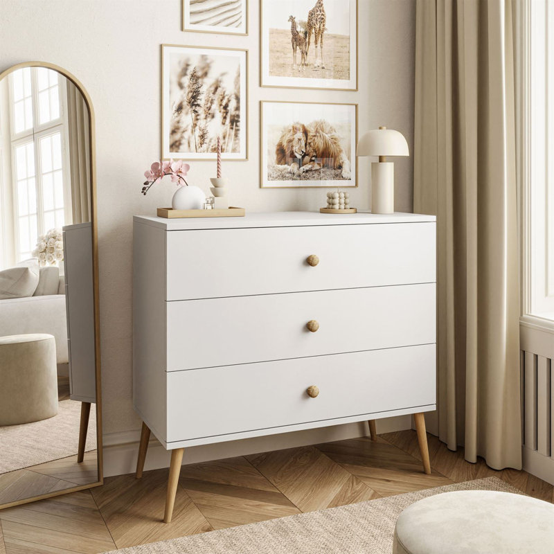 Bente 3 - Drawer Rectangle Accent Chest, White