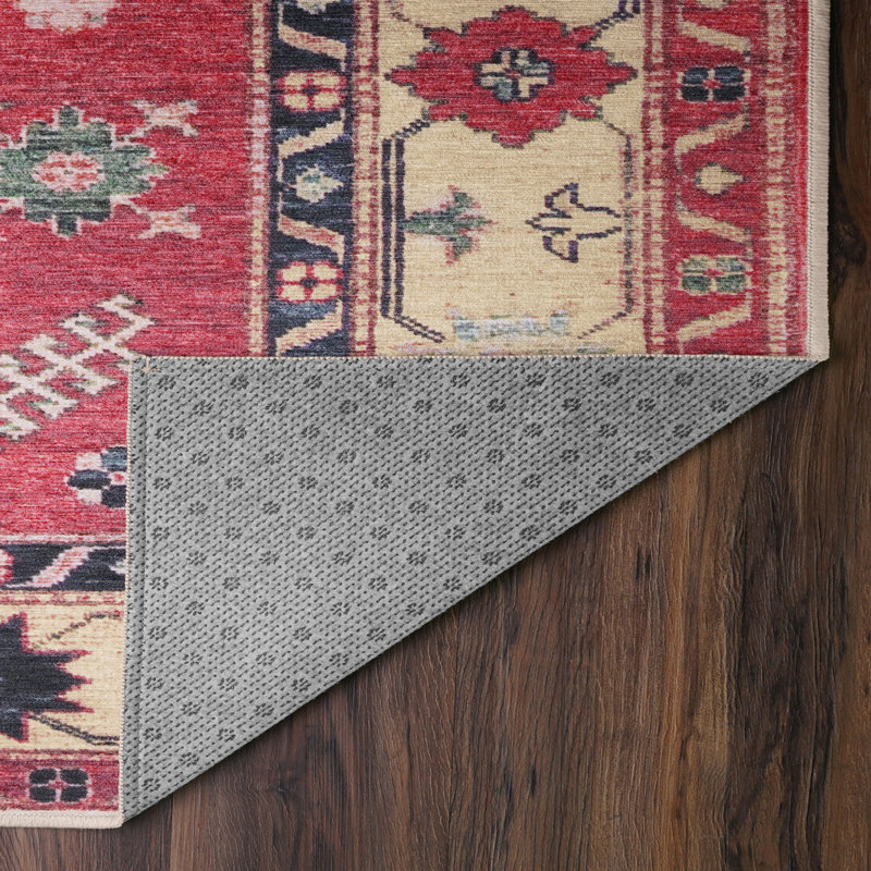 Shary Coral Performance Flatweave Washable Oriental Indoor Rug, Runner 2'5" x 7'