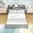 Wooden Platform Bed with Integrated LED Motion Sensor Light, Flexible Bed Guardrails and Shelf-312015104-312015117