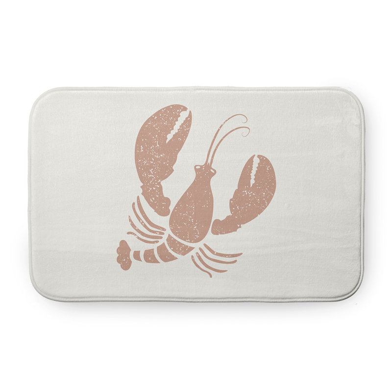 Tapis de bain Nautical Nights, L 17 po x L 24 po, Rose / blanc