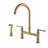 14.96" Stainless Steel Bridge Kitchen Sink Faucet in Brushed Gold with Side Sprayer-89735036