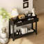 Console étroite en bois avec tiroirs et tablette de rangement, parfaite pour le vestibule, le couloir et le décor de salon en noir