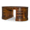 Oval Solid Wood Base Executive Desk with Power Outlet