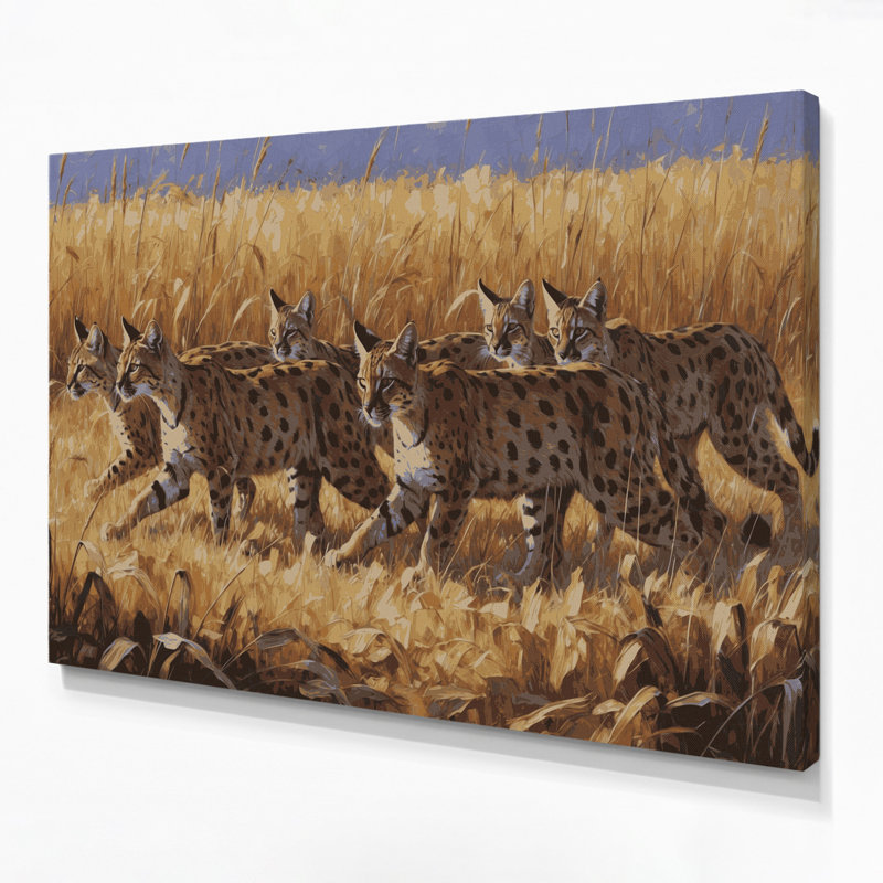 «Big Cats Serval», art mural sur toile brune, H 12 po x l 18 po