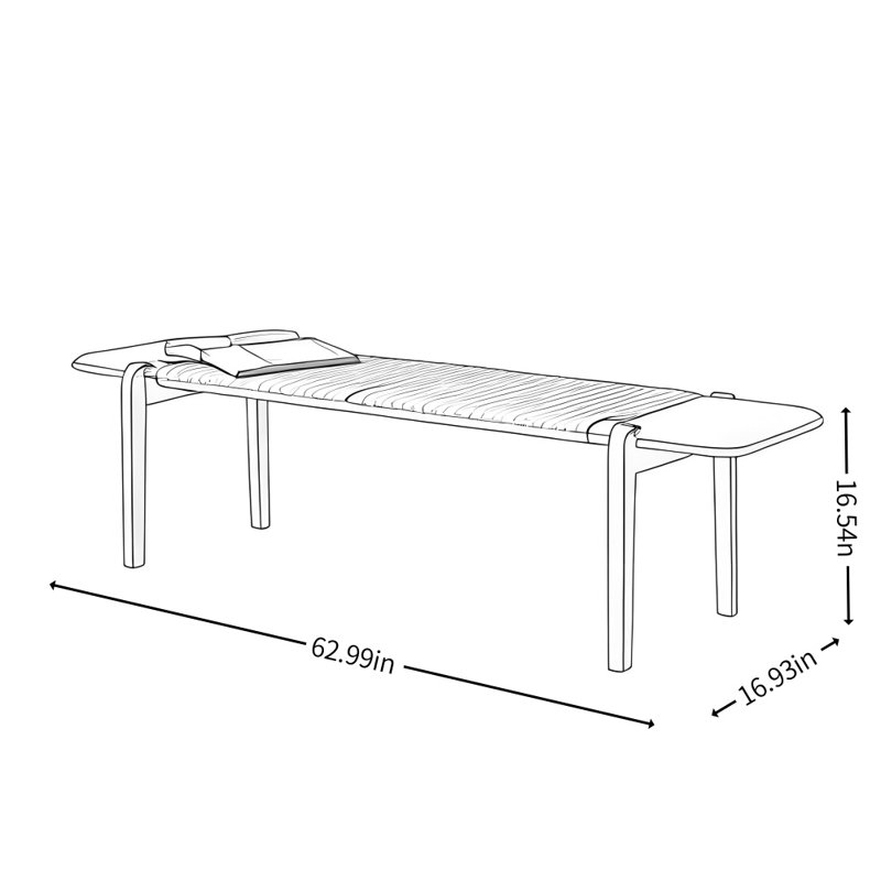 Modern Minimalist Bench, Black;Beige