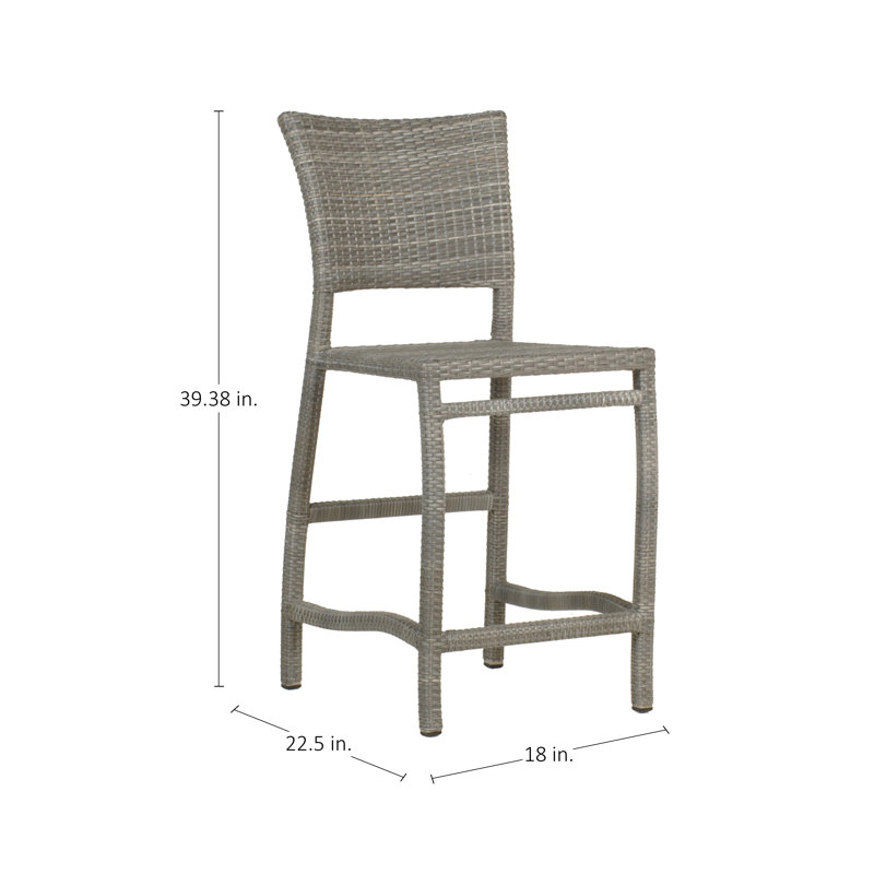 Tabouret de comptoir 24 po Skye - Huître, Pas de soudure, InsideOut® Rollo ‑ lin crème, Huître