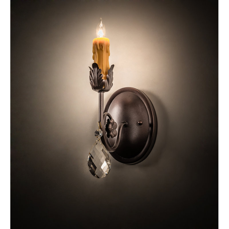 Antonia 1 - Light Candle Wall Light, Chestnut