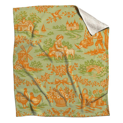 Pastoral Toile Pattern Blankets