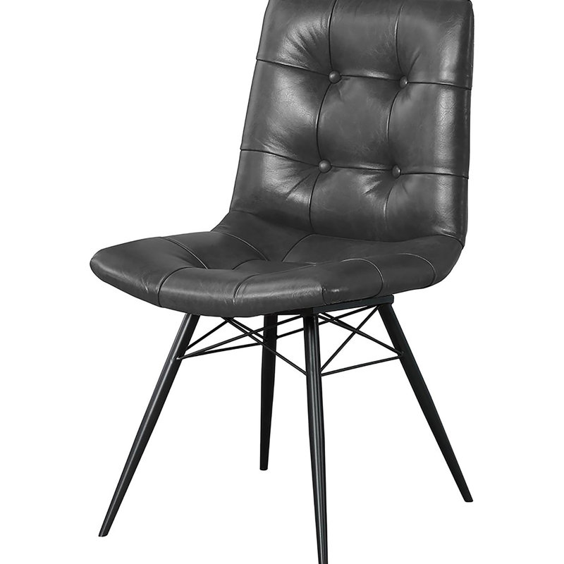 4 chaises de salle à manger à dossier gris anthracite avec finition bronze industriel - élégantes et pratiques pour les pièces