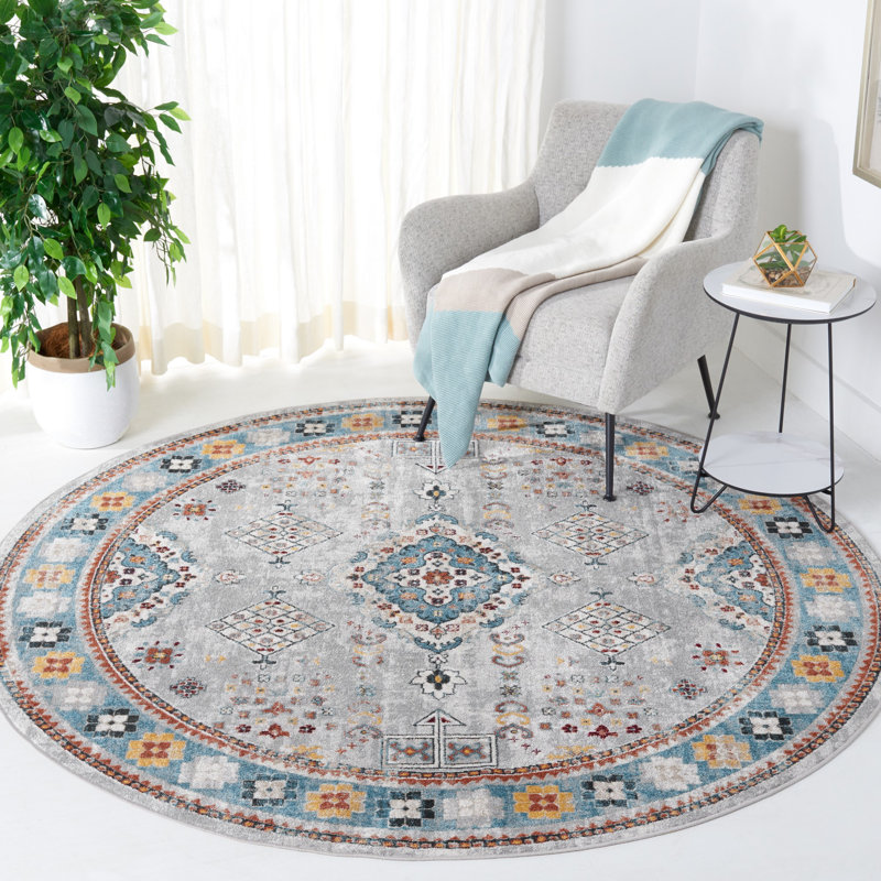 Bayside Performance Machine Washable Oriental Rug, Round 6'7"