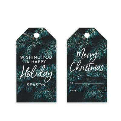  Christmas Gift Tags Merry Christmas Tree Branch Design 60-Pack