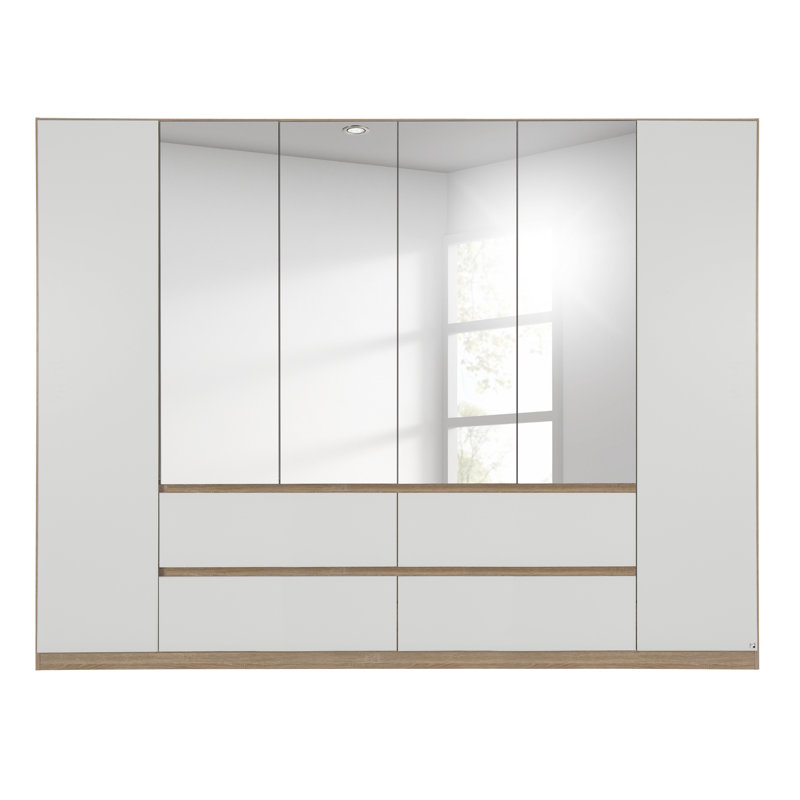 Mainz 6 Door Wardrobe, Alpine White/Brown