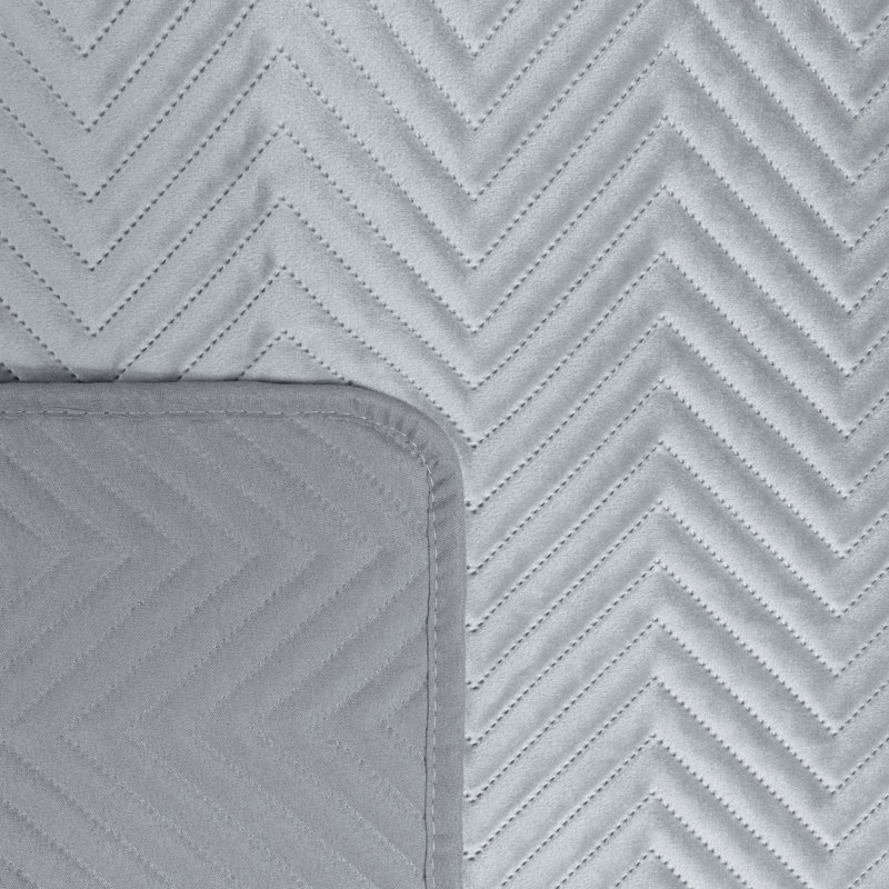 Gaphna Polyester Solid Colour Bedspread, Silver, W230 x L260cm