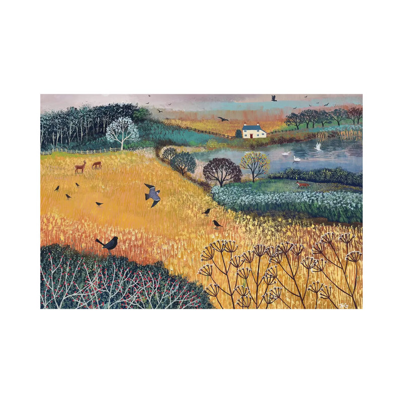 Reproduction d’art encadrée, "Harvest Home" par Jo Grundy, H 12 po x l 18 po x 1,5 po, Toile tendue