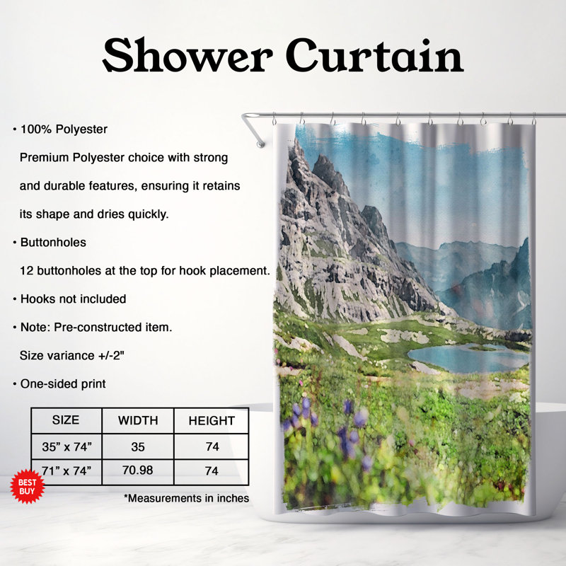 Dunfee Shower Curtain, 74"H x 71"W