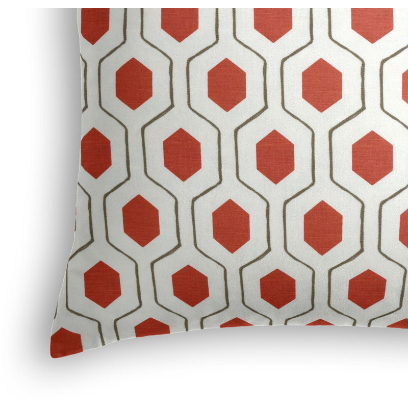 Everson Square Cotton Pillow Cover & Insert, 22" x 22", Poppy