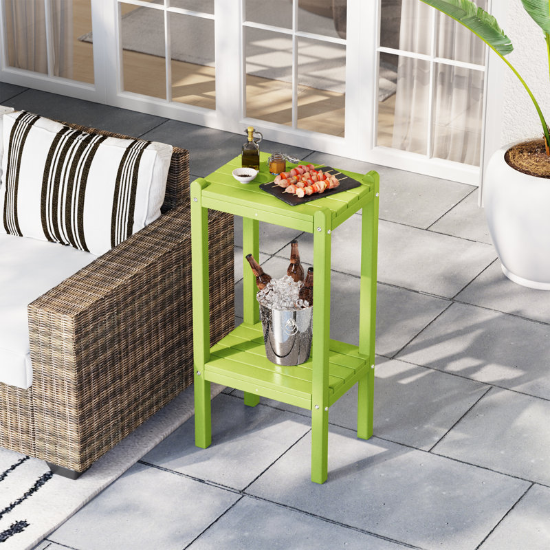 Table d'appoint en PEHD résistant aux UV l 18,45 po Laguna, Limette