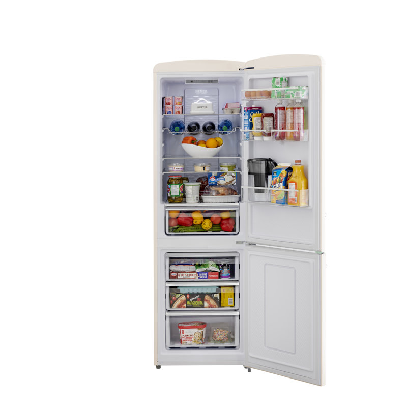 RR2 12 cu. ft. Retro Refrigerator Full Size Fridge Bottom Freezer Frost Free LED Multiflow 360° Blue