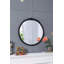 Cadre de miroir antique rond 30 po x 30 po sculpté à la main rose, miroir mural pour espace de vie, salle de bain, décoration murale d'entrée (noir)-215945447