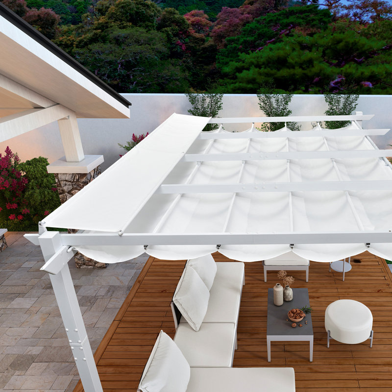 4m x 3m Aluminium Pergola, White