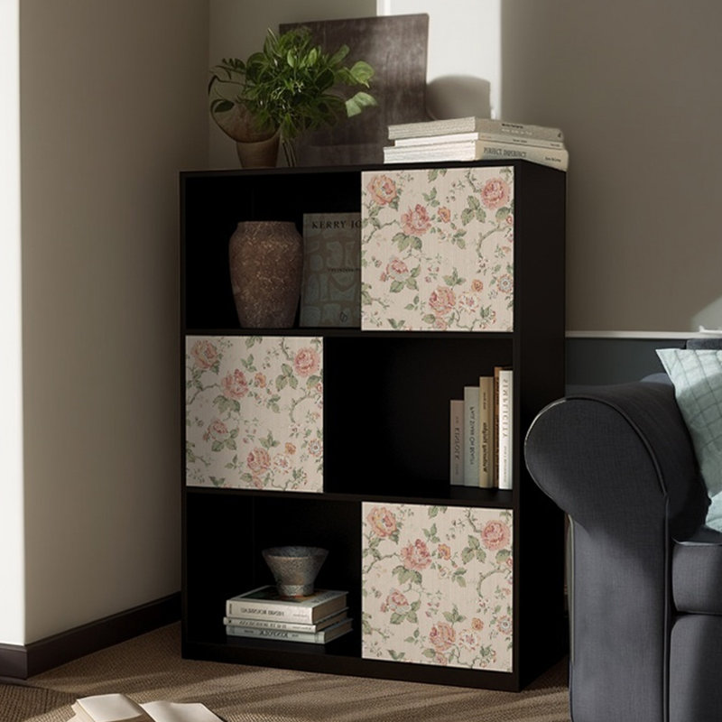 Modern magazine cabinet Wooden bookcase, Black