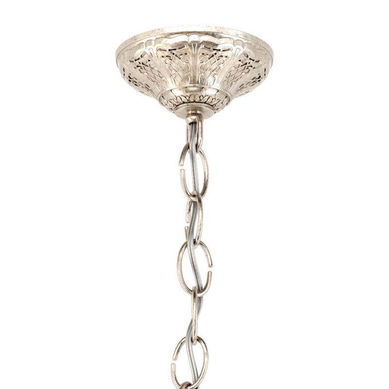 Milano 6 Light 24in x 26.5in Chandelier in Etruscan Gold with Clear Radiance Crystals, Czech, Antique Silver