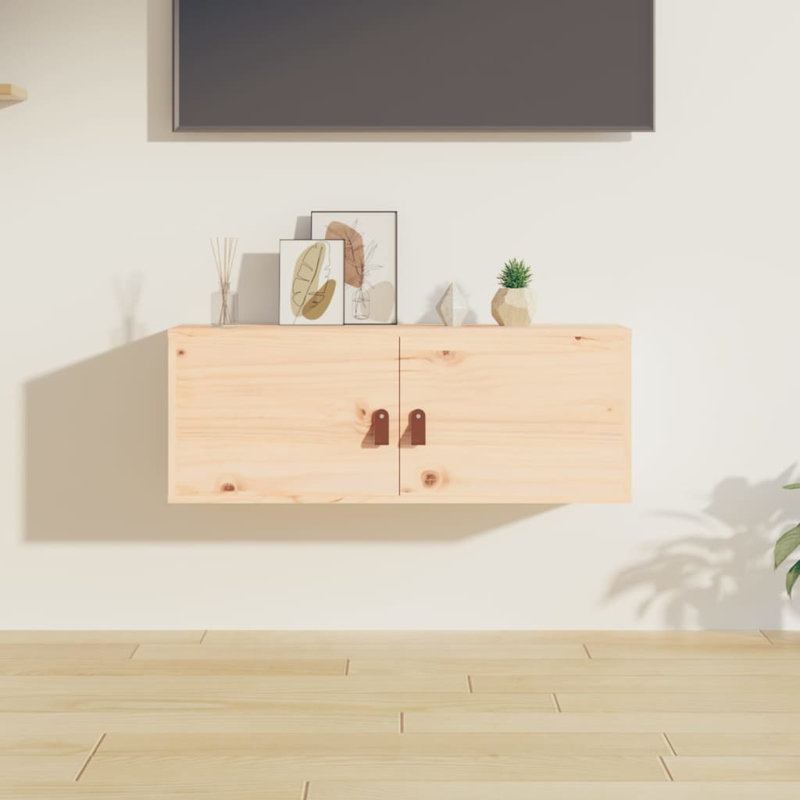 Melvindale Rectangle Floating Shelf Accent Chest, 30cm H x 80cm W x 30cm D, Brown