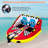 1-2 Person Inflatable Towable Tube for Boating, Heavy-Duty Nylon Cover Water Sport Tow Tube with Front & Back Tow Points